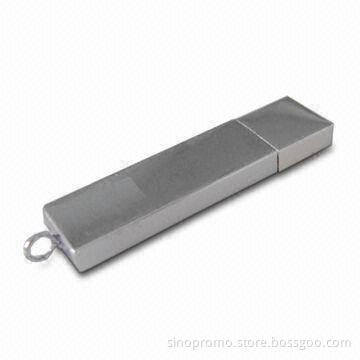 USB Flash Drive in Slim Shape, 0with Stainless Steel Housing, Measures 56 x 13.5 x 5.6mm